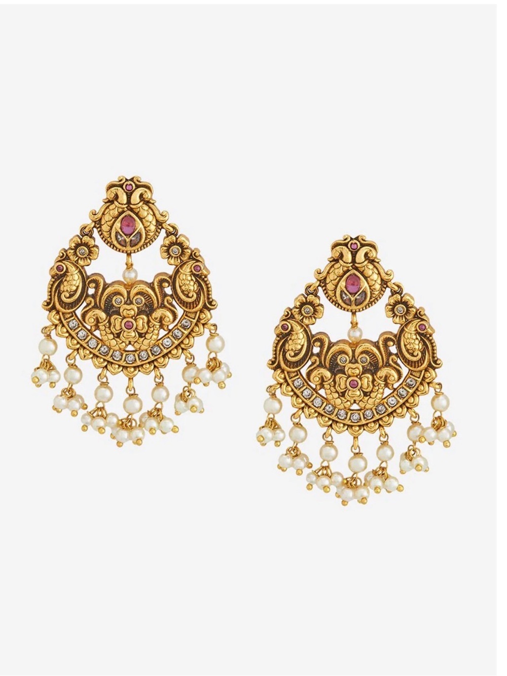Gold plated Pearl Chandbali Earrings - Women Jewelry